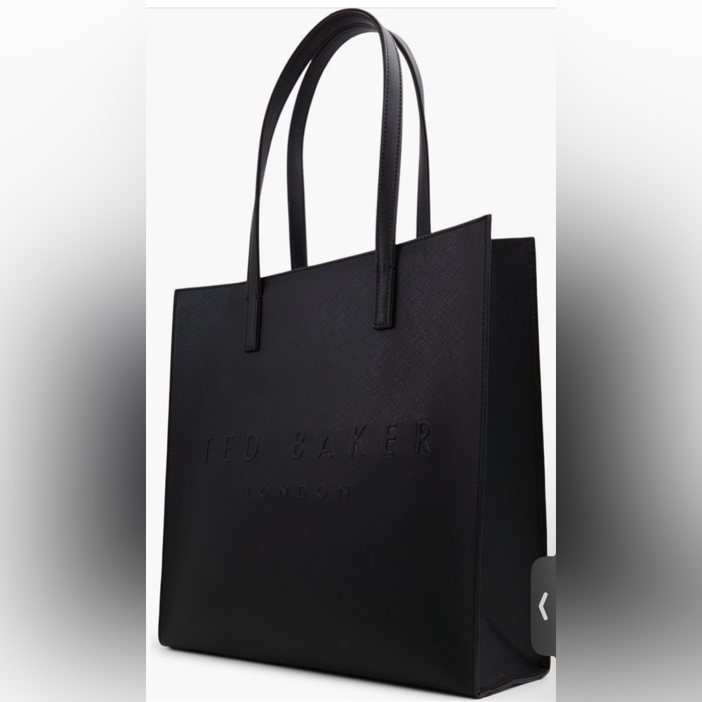 Ted Baker Black Embossed Logo Leather Tote - Picture 2 of 5